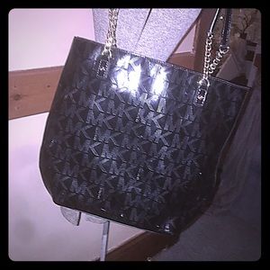 Michael Kors Black Mirror Chain Shoulder Bag